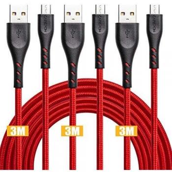 Kabel‑Set: 3×Micro‑USB 3 m – Schnelles Auf