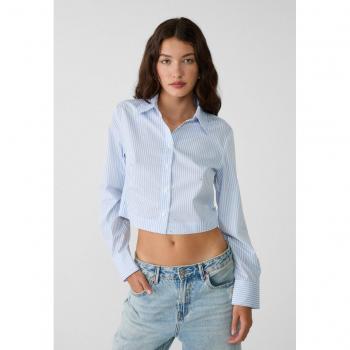 Camicia popeline strass celeste S