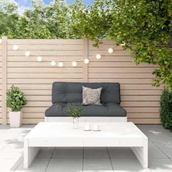 2-Piece White Solid Wood Patio Lounge Set with Cushions