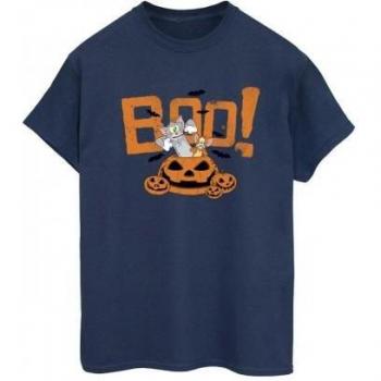 Tom & Jerry Dames Halloween Boo! T-shirt blauw