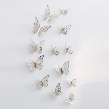 12Pcs 3D PVC Butterfly Wall Decals for Kids Room and Bathroom