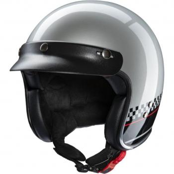 Le Mans Redbike RB‑806 Casco Jet Nero Argento (M)