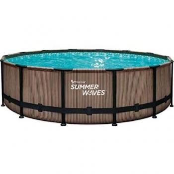 Piscine hors-sol ronde teck 4,27 m