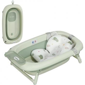 Kompakte Babybadewanne im 2er-Set, faltbar und sicher für 0-3 Jahre