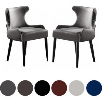 Oxford LUX Dark Grey Velvet Dining Chairs