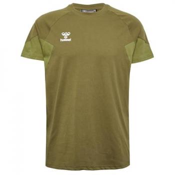 Camiseta de Manga Corta Hummel Travel Verde XL para Hombre