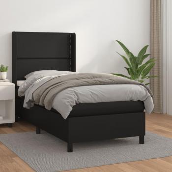 VidaXL Elegantes Boxspringbett mit Matratze 90x190 cm Schwarz
