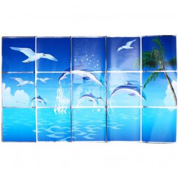 Ocean Dolphin Waterproof Kitchen Stickers Removable Wall Decals