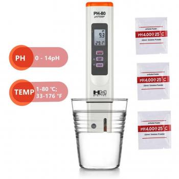 Medidor de pH y temperatura PH-80 con calibración digital y descuento