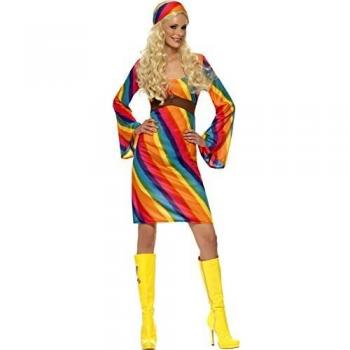 Hippie Kleid für Damen im Regenbogen-Look, X-Large