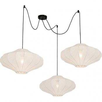 QAZQA 50 cm White Japandi Ceiling Pendant, 3 Lights