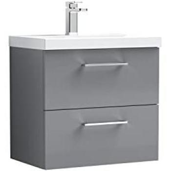 Balterley 2‑Drawer Bathroom Vanity, Grey, 600 mm