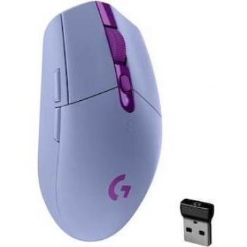 Logitech G305 Lightspeed Gaming-Maus BluetoothÂ® Optisch Lila 6 Tasten 12000 dpi Beleuchtet, Ergonom