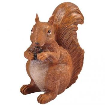 Eichhörnchen mit Zapfen Gartenfigur