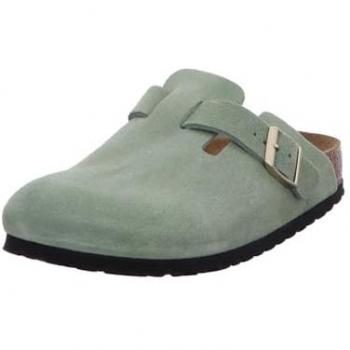 Damesklompen Birkenstock Boston Soft Footbed Suede Beige