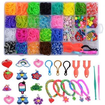 1500pcs Colorful Rubber Bands for Bracelet Making