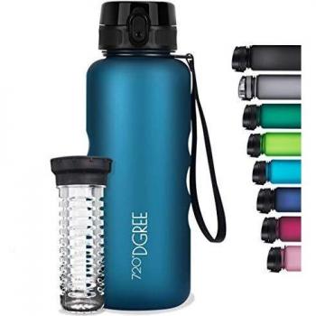 Schlanke Tritan Wasserflasche 720° – SoftTouch + Früchtebeutel – 500 ml