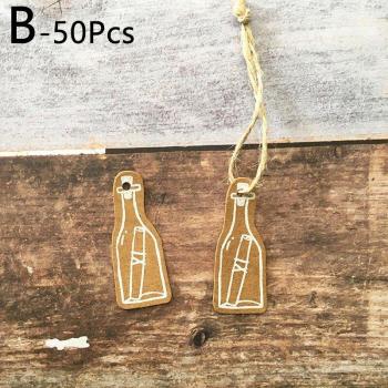 Etiquettes bricolage 50pcs, style vintage