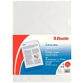 Buste a L non perforate Esselte OFFICE PP antiriflesso trasparente A4 goffrate conf.25