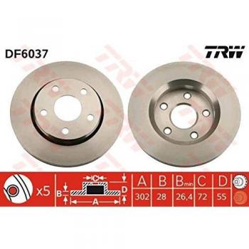 TRW DF6037 Brake Discs (x2)