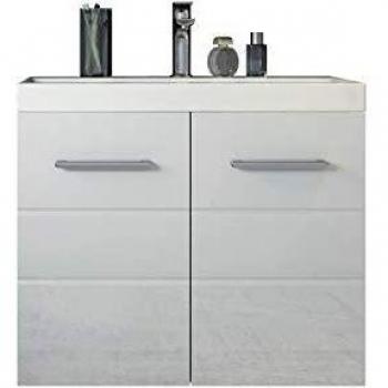 Armoire de Rangement Lavabo 60 cm Blanc Brillant Toledo