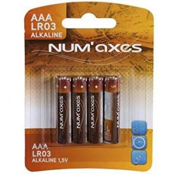 Num'axes Paquete de 4 pilas 1.5V AAA LR03 Alcalinas