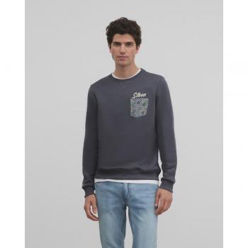 Abrigo Casual Azul Marino con Bolsillo Decorativo para Hombres
