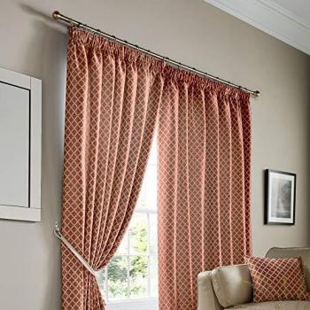 Cotswold Ready Made Pencil Pleat Curtains in Orange