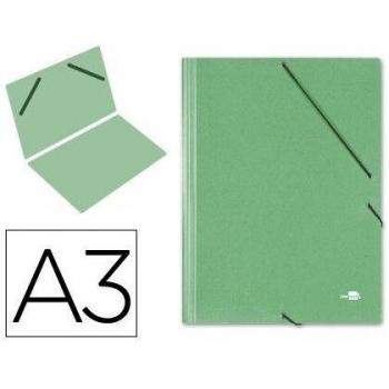 A3 Green Elastic Folder with Cardboard Cover No Flaps