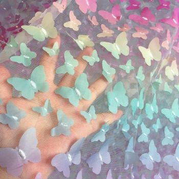 3D Applique Rainbow Lace Fabric