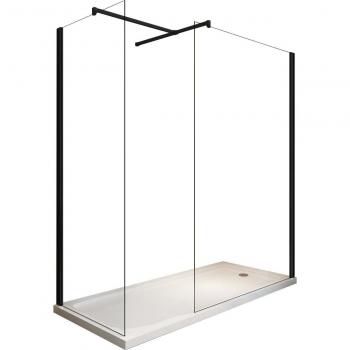GIORGY Box de ducha walk-in 200 cm, vidrio simple + doble reversible