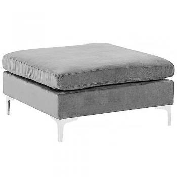 Pouf design contemporain en velours gris