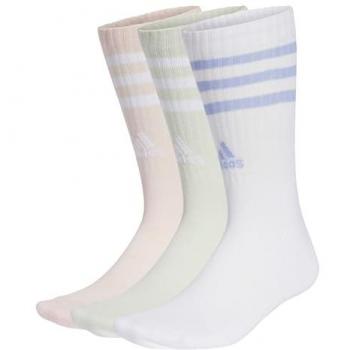 CALCETINES ALTOS DE DEPORTE ADIDAS STRIPES VERDE ROSA LOTE DE 3 PARES