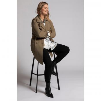 Trench Corto Donna Seta Sintetica Marrone