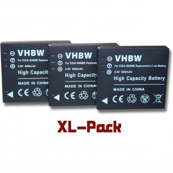 Kit Batterie VHbw 600 mAh – Caméscope (3 unités) – Compatibilité Panasonic & autres marques