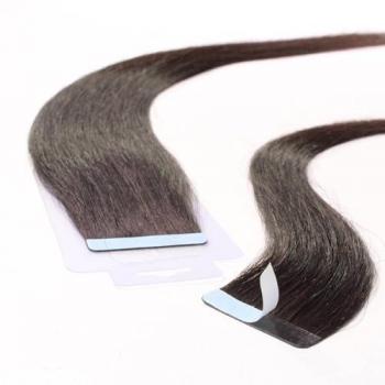 Hair2heart Echthaar Tape Extension Mittelbraun 60 cm – 4/0, glatt