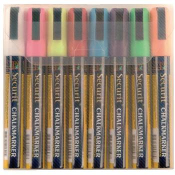 Liquid Chalk Pens Assorted Colour Set by Securit (Pack of 8)