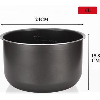 Olla de presión eléctrica con interior de cristal negro 5L
