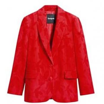 Blazer rosso Desigual Misuri con dettagli a contrasto
