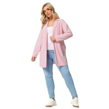 Soft Baby Pink Women’s Scuba Coat by Yours – 26 cm