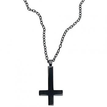 Collar Negro Gótico etNox hard and heavy Cruz de San Pedro