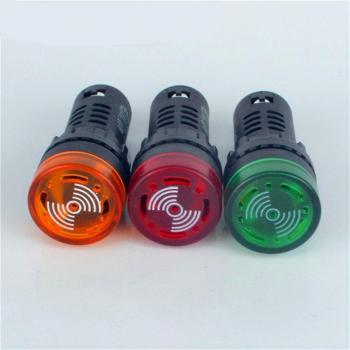 AD16-22SM 1x – Rotes Alarmblitz (LED+Summer), 22 mm, 12–380 V