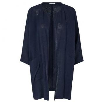 Open‑Front Blue Cardigan, Size XS, ¾ Sleeves