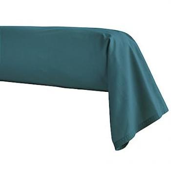 Taie de traversin unie percale FrenchMade Emeraude 43×230 cm