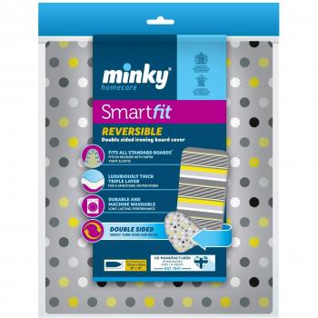Minky SmartFit Convertible Ironing Pad – Yellow & Grey, 125 × 45 cm
