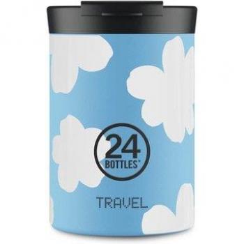 Tazza Termica Isolante 350 ml Blu con Motivo Floreale Personalizzabile