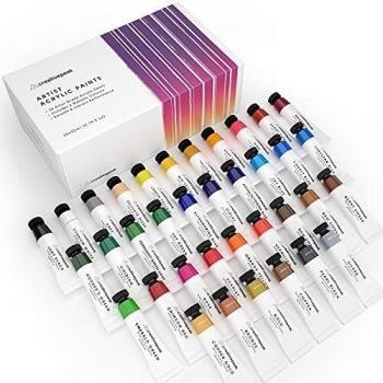 MasterCraft Acrylic Set – 36 Vivid Colors, 6 Metallics