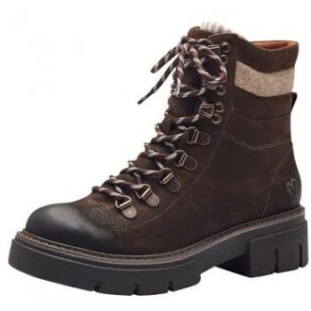 MARCO TOZZI Damen-Schnürstiefel in Bergsteigeroptik, braun
