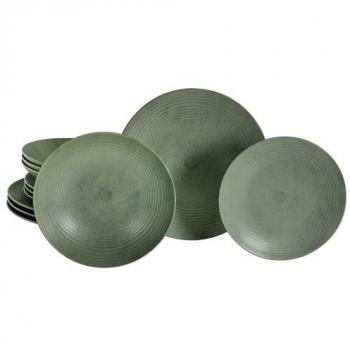 12-Piece Eucalyptus Green Dinnerware Set Catania