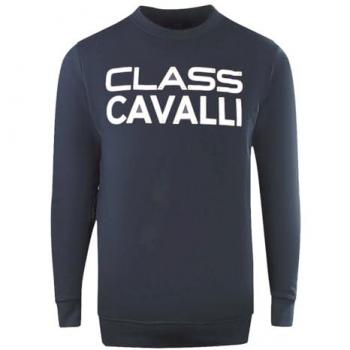 Cavalli Classic Navy Logo Pullover – Size M